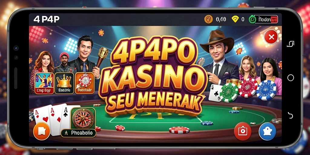 Tampilan utama gameplay 4P4P dengan suasana Kasino yang menegangkan.