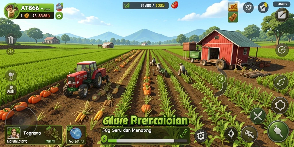Tampilan gameplay AT866 yang menarik dalam dunia pertanian.