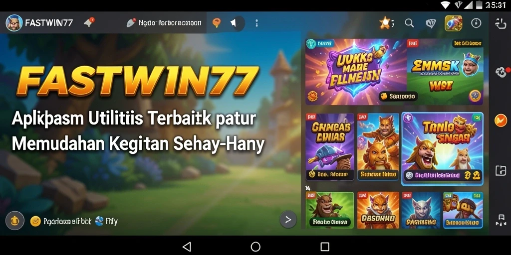 Tampilan antarmuka utama FASTWIN77 yang intuitif dan mudah digunakan.