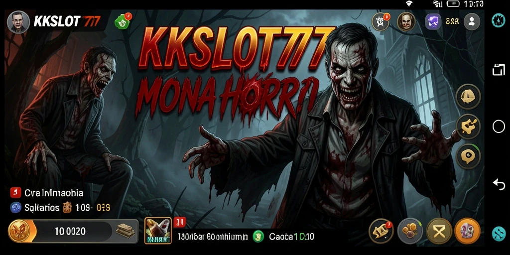 Screenshot KKSLOT777 menunjukkan suasana horor yang mencekam dan gameplay yang menegangkan.
