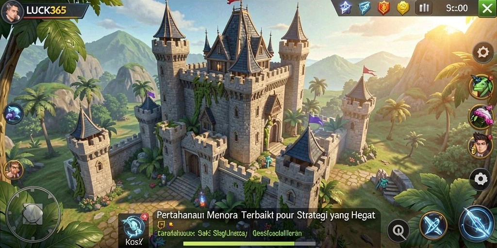 Gameplay menegangkan dalam LUCK365 saat mempertahankan menara.