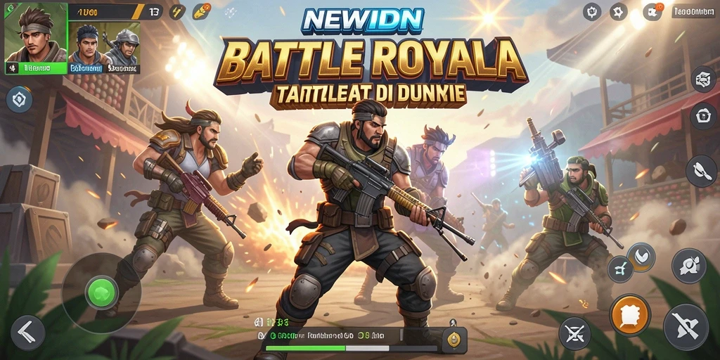 Tampilan intens dari gameplay Battle Royale NEWIDN dengan grafis yang menawan.