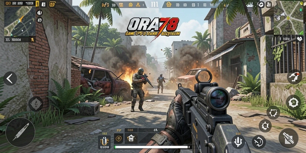 Screenshot gameplay ORA78 dengan adegan aksi seru.