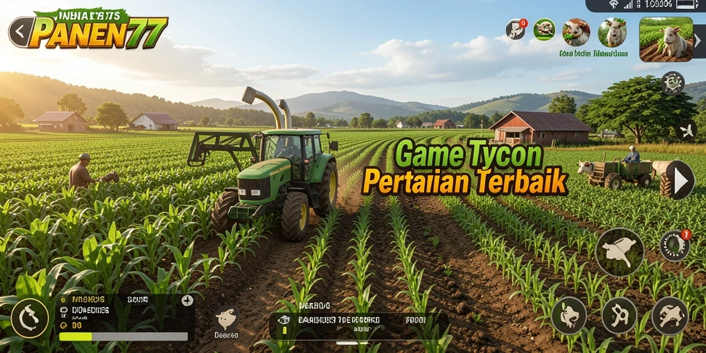 Gameplay menarik di PANEN77 dengan elemen Tycoon pertanian.