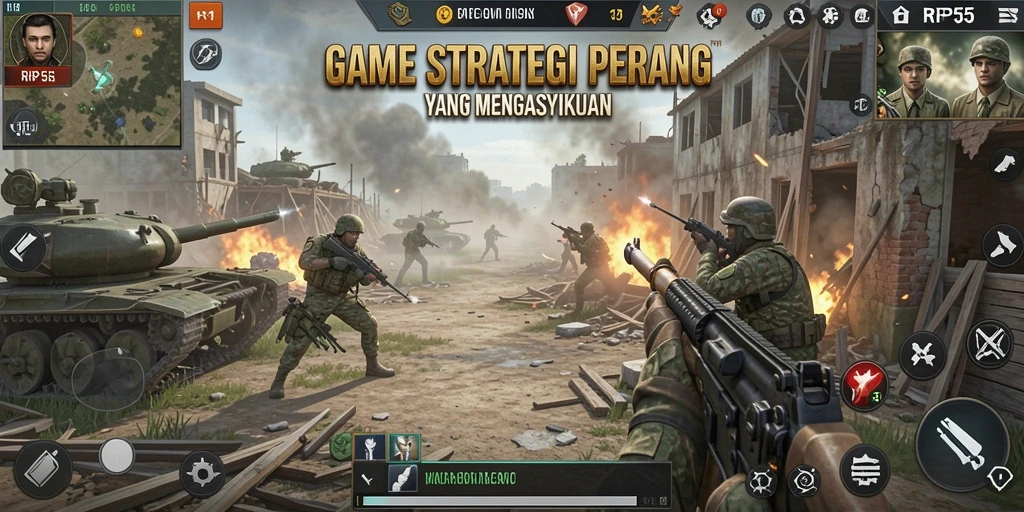 Tampilan gameplay menarik dalam RP55 dengan pertempuran strategis.
