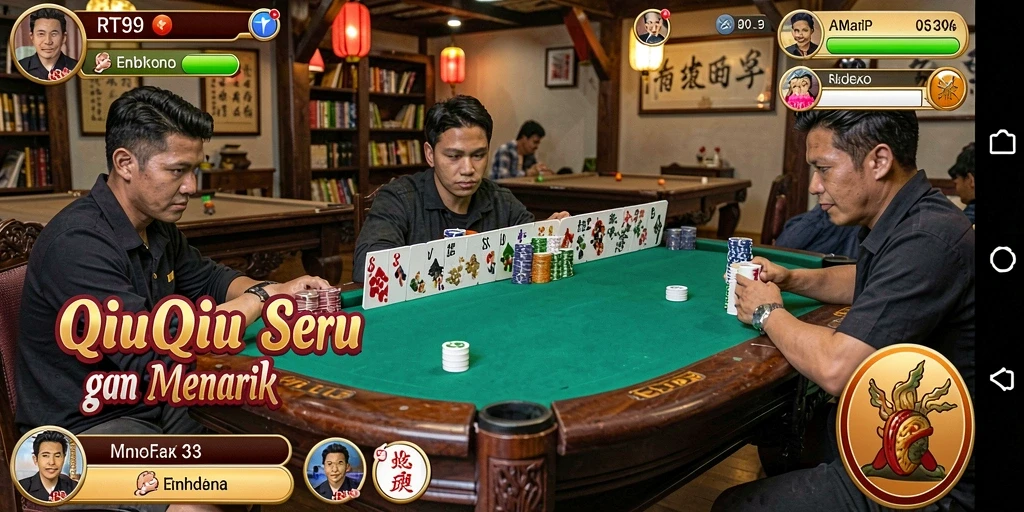 Tampilan gameplay seru dari RT99 dengan kartu QiuQiu.