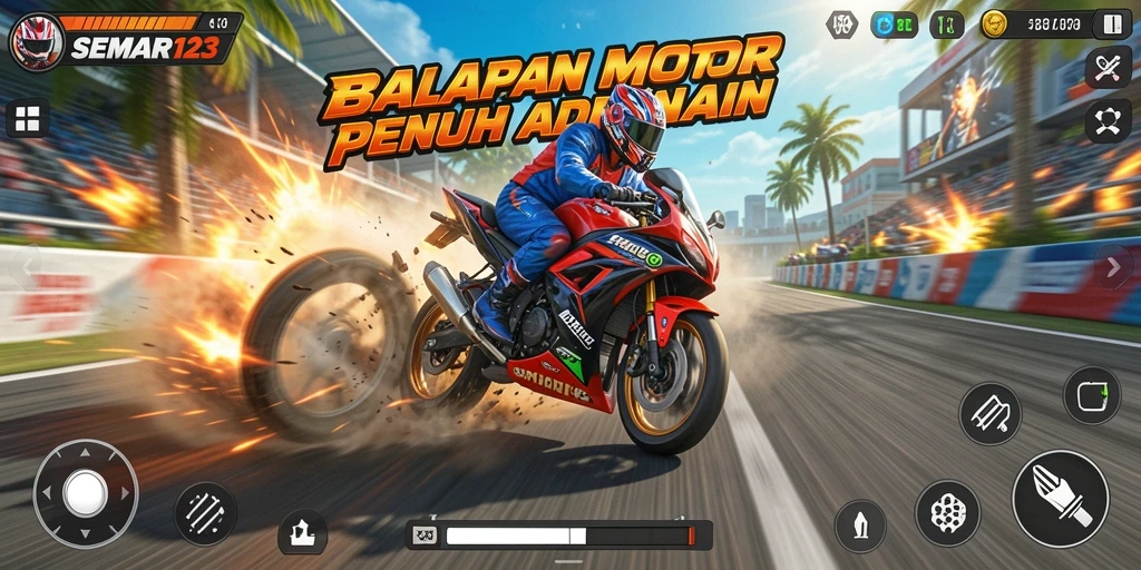 Tampilan seru gameplay balap motor di SEMAR123.