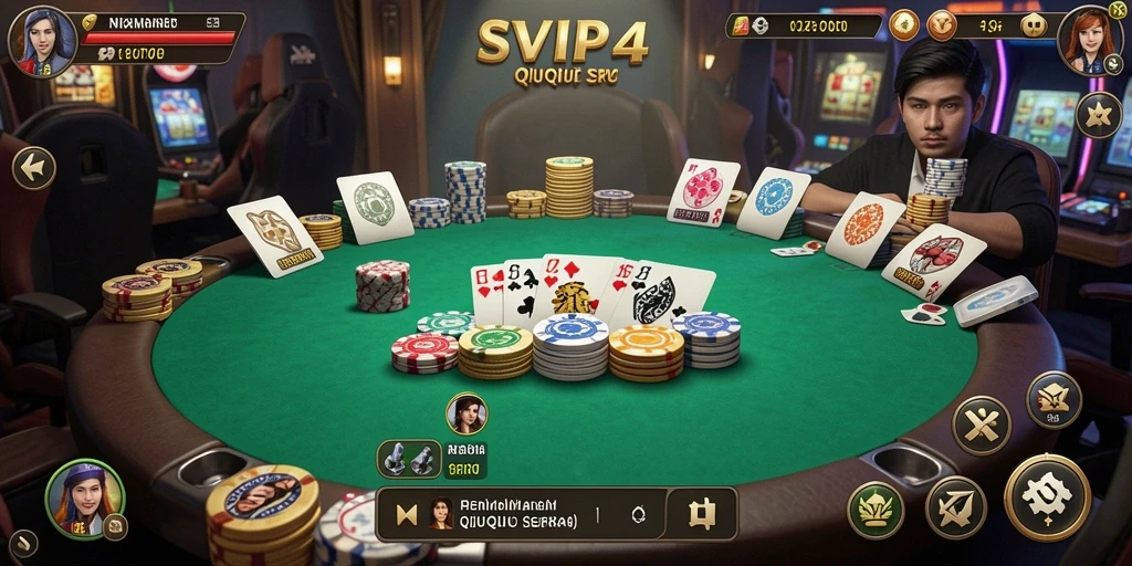 Screenshot gameplay SVIP4 menampilkan aksi seru dan tantangan bermain QiuQiu.