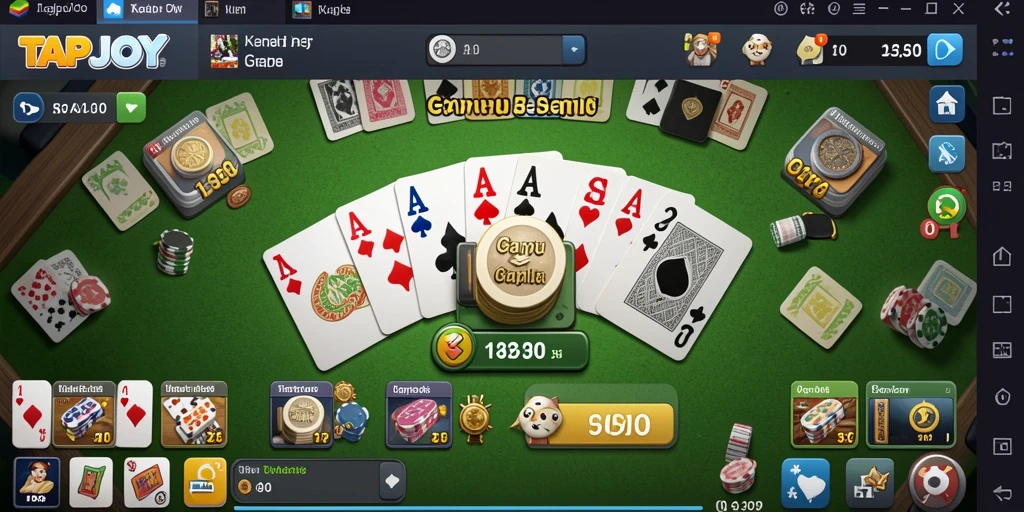 Tampilan gameplay Gaple yang seru dan menantang di TAPJOY.