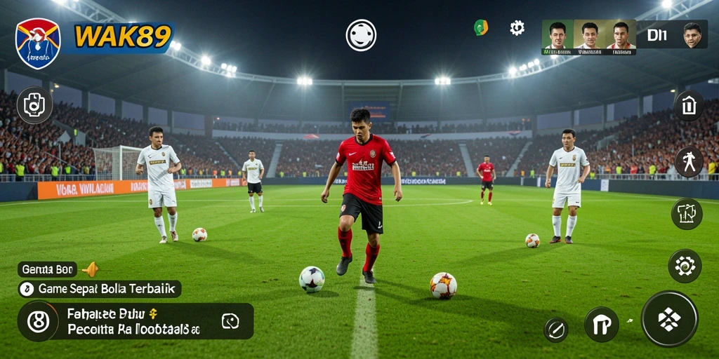 Tampilan gameplay <strong>WAK89</strong> yang mendebarkan dan aksi sepak bola nyata.